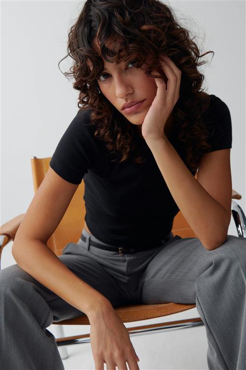 Gina Tricot - Basic tight top - Toppe - Sort - XXL - Dame