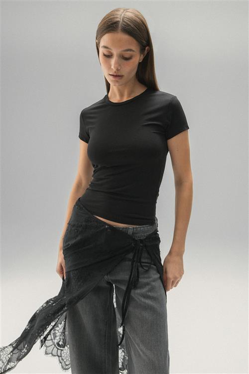 Gina Tricot - Soft touch top - Toppe - Sort - S - Dame