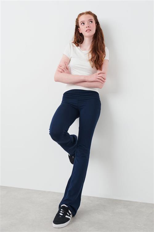 Gina Tricot - Y low waist yoga leggings - bukser - Blå - 158/164 - Pige