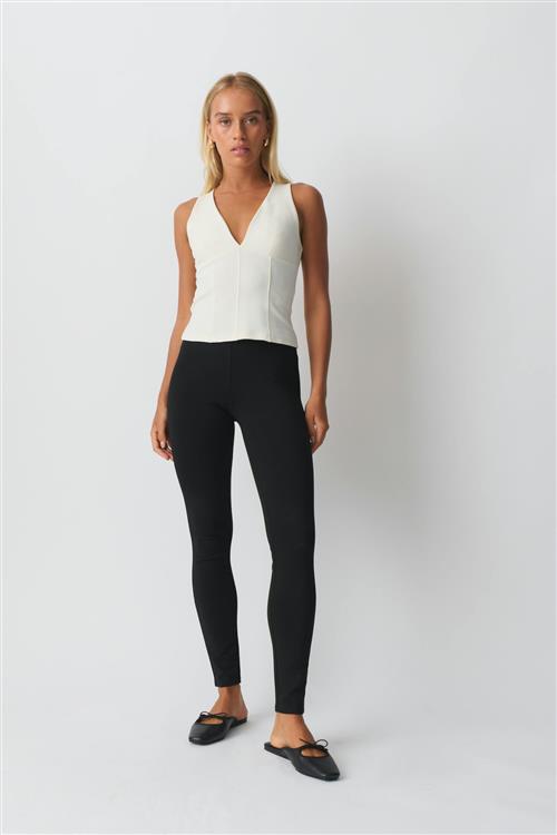 Gina Tricot - Punto di roma leggings - Leggings - Sort - XS - Dame