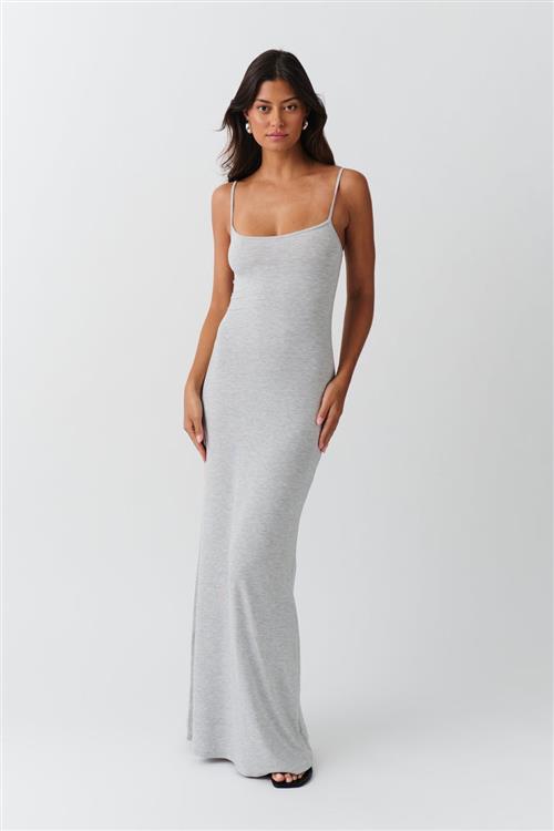Gina Tricot - maxi slip dress - Lange kjoler - Grå - M - Dame