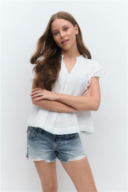 Gina Tricot - Y chunky denim shorts - Shorts til piger 9–14 år - Blå - 146 - Pige