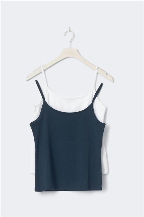 Gina Tricot - 2 pack y basic singlet - overdele - Hvid - 170 - Pige