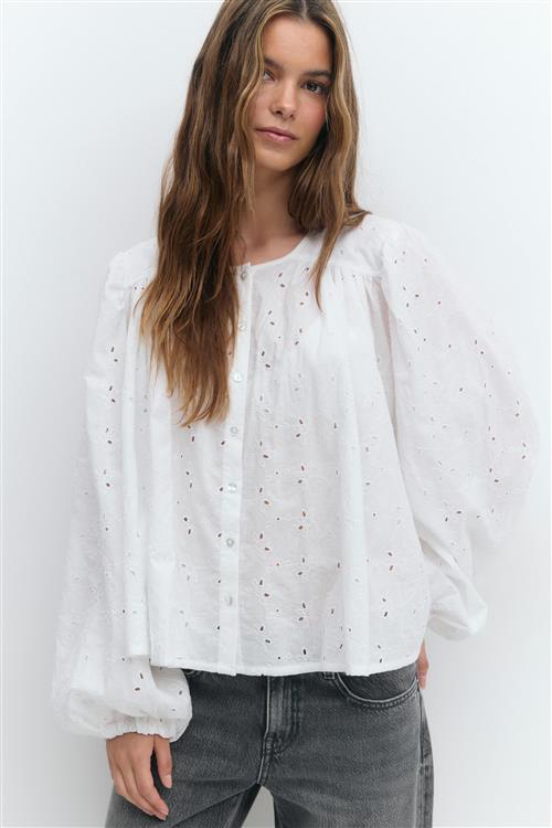 Gina Tricot - Anglaise blouse - Bluser - Hvid - XS - Dame