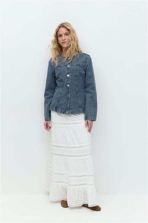 Gina Tricot - Broderie maxi skirt - lange nederdele - Hvid - XS - Dame