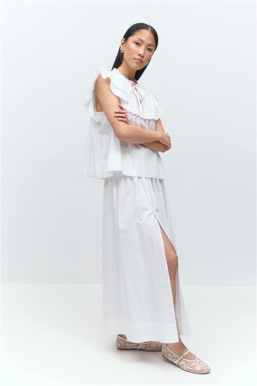 Gina Tricot - Poplin skirt - lange nederdele - Hvid - XL - Dame