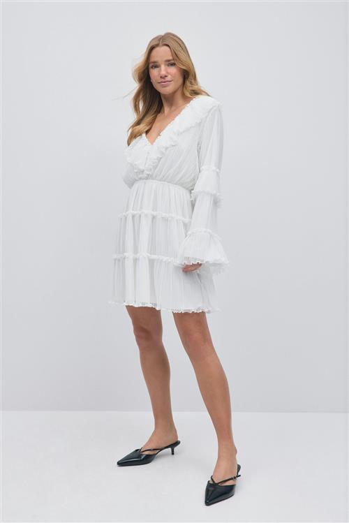 Gina Tricot - Pleated dress - korte kjoler - Hvid - M - Dame