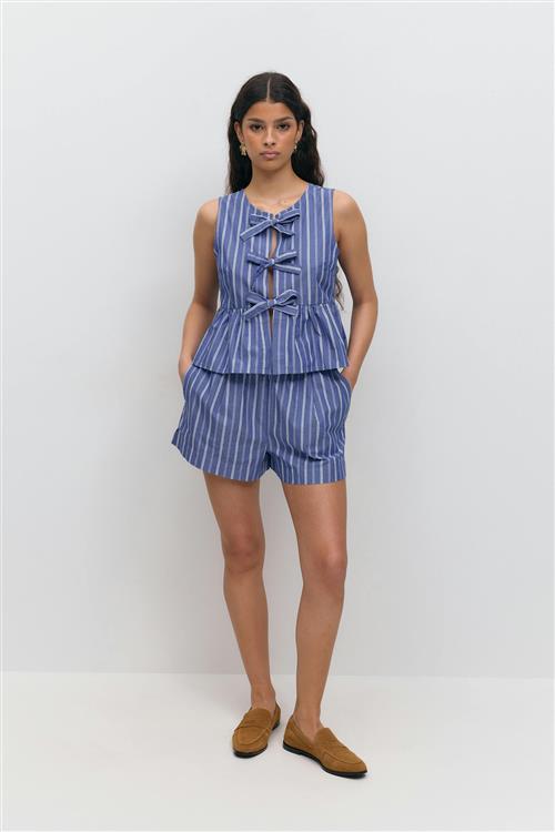 Gina Tricot - Poplin shorts - Shorts - Blå - S - Dame