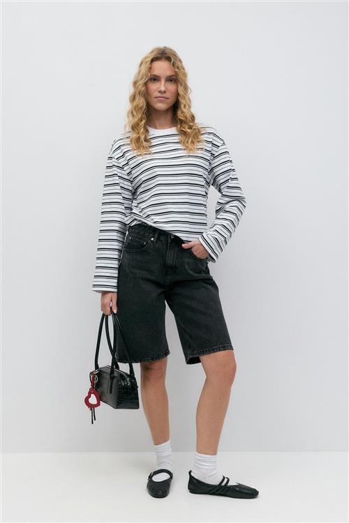 Gina Tricot - Baggy denim shorts - Denim shorts - Sort - 34 - Dame