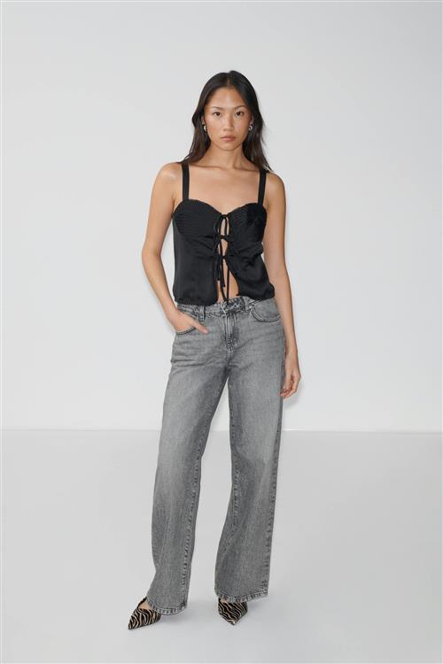 Gina Tricot - Satin singlet - Toppe uden ærmer - Sort - 40 - Dame