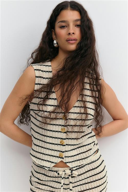 Gina Tricot - Vest top - Veste - Hvid - XS - Dame