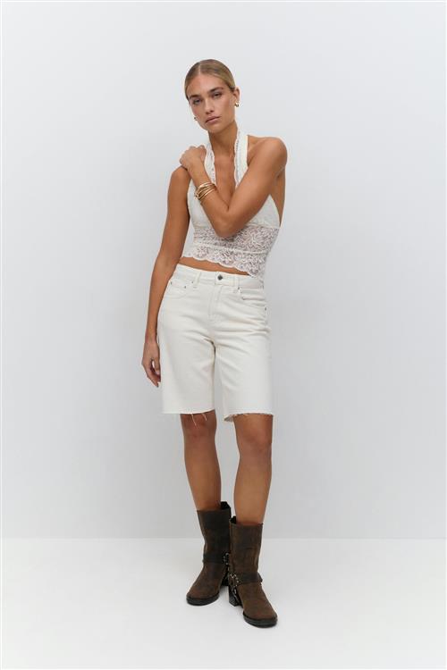 Gina Tricot - Denim jorts - Denim shorts - Hvid - 44 - Dame