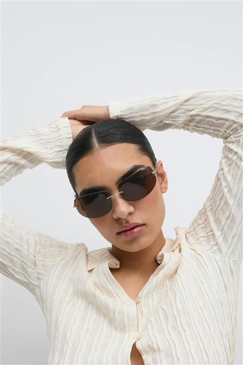 Gina Tricot - Rimless sunglasses - Solbriller - Beige - ONESIZE - Dame