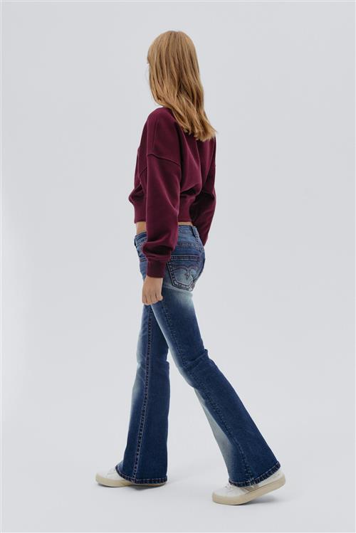 Gina Tricot - Low rise flare jeans - young-mid-waist - Blå - 170 - Pige