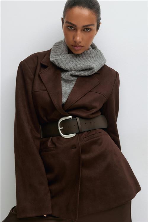 Gina Tricot - Large buckle belt - Bælter - Brun - XS/S - Dame