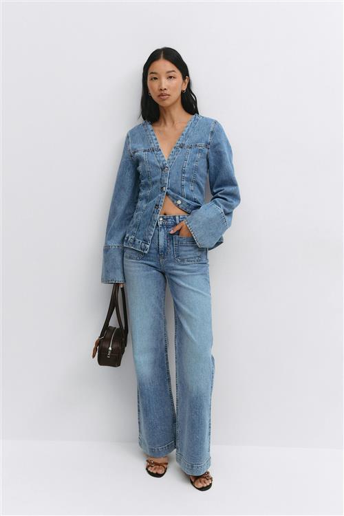 Gina Tricot - Front pocket flare jeans - Flare & bootcut jeans - Blå - 38 - Dame