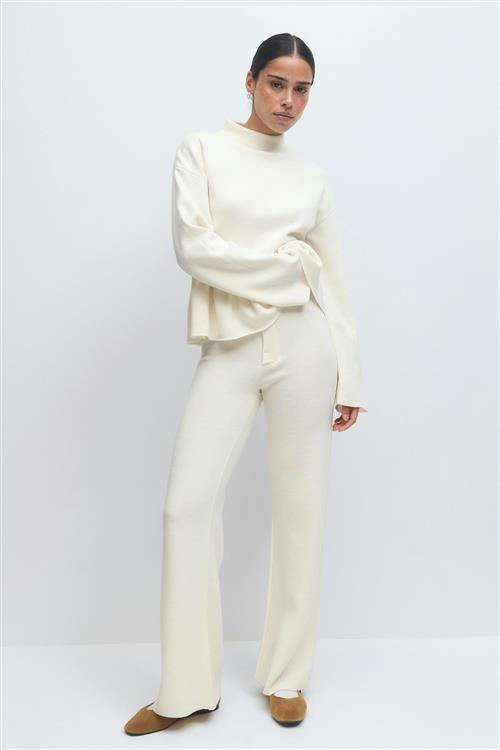 Gina Tricot - Knitted trousers - Lige bukser - Hvid - XL - Dame