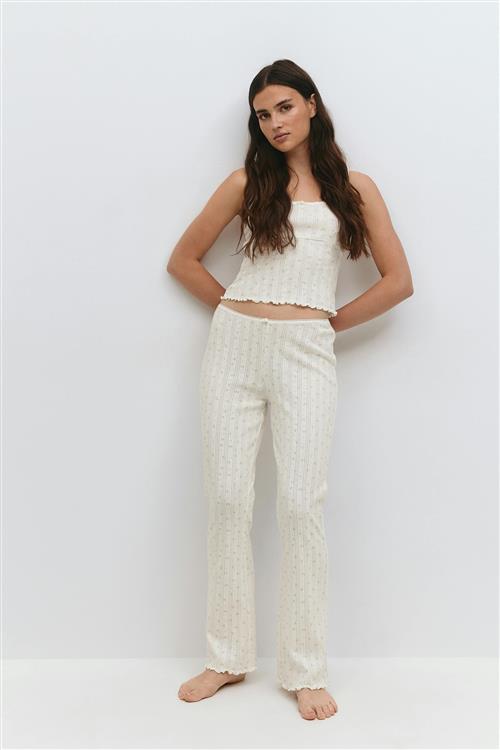 Gina Tricot - Pointelle trousers - Bukser - Hvid - XL - Dame