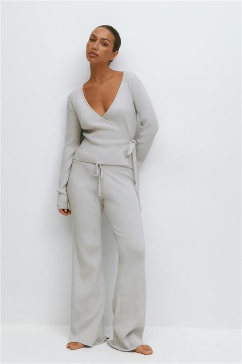 Gina Tricot - Knitted loungewear trousers - Bukser - Grå - L - Dame