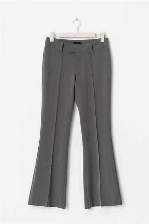 Gina Tricot - Petite low bootcut trousers - utsvingede habitbukser - Grå - 38 - Dame