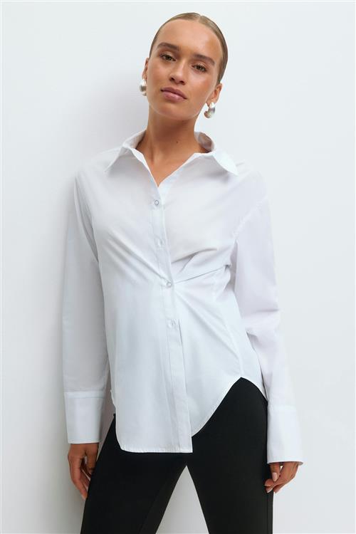 Gina Tricot - Poplin shirt - Skjorter - Hvid - XS - Dame