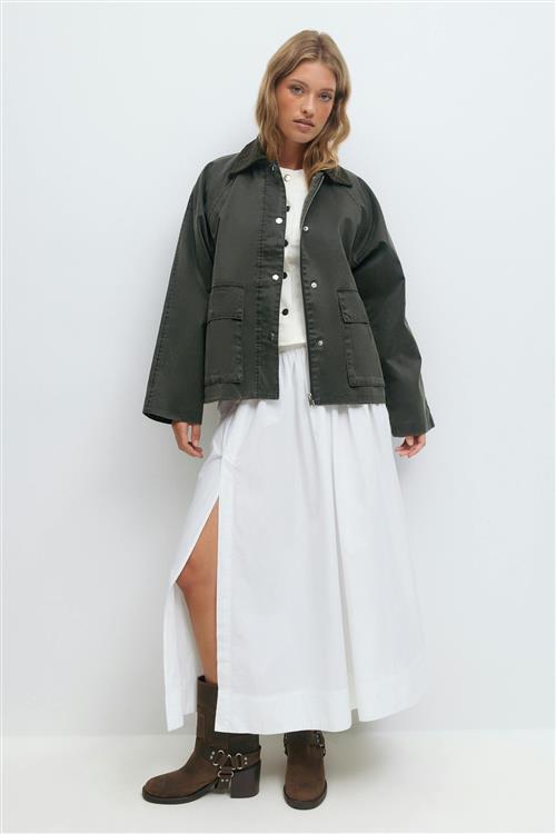 Gina Tricot - Waxed effect jacket - Jakker - Grøn - XL - Dame