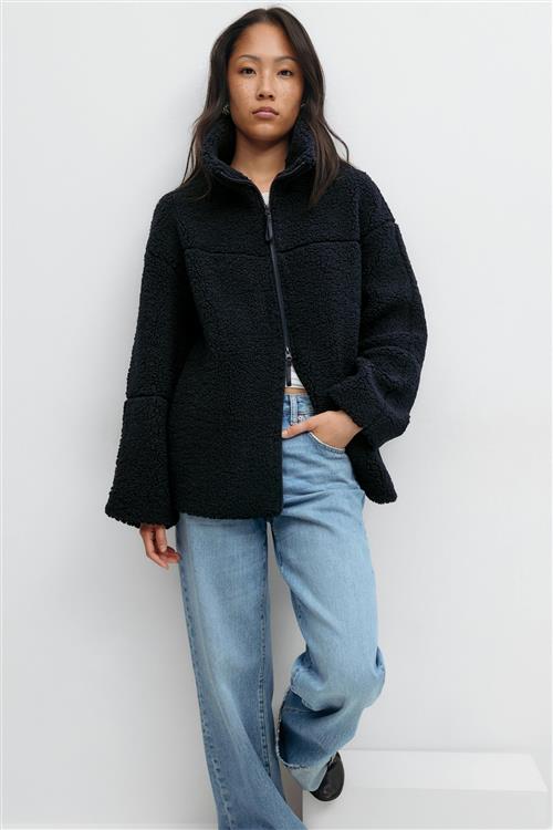 Gina Tricot - Pile zip jacket - Jakker - Blå - XL - Dame