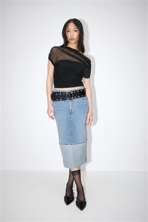 Gina Tricot - Remade fold up denim skirt - Denimnederdele - Blå - 42 - Dame