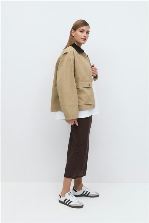 Gina Tricot - Sheer midi skirt - Nederdele - Brun - S - Dame