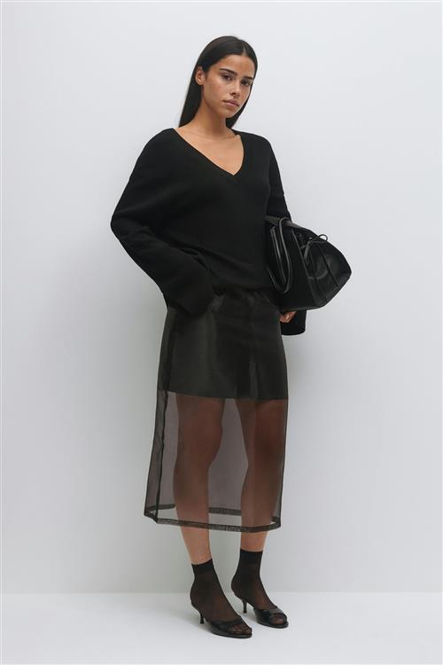 Gina Tricot - Sheer skirt - Nederdele - Sort - 34 - Dame