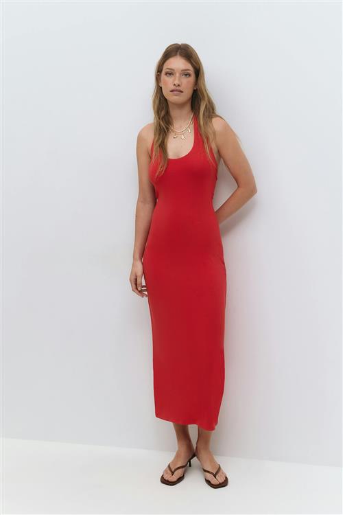 Gina Tricot - Halterneck midaxi dress - Lange kjoler - Rød - L - Dame