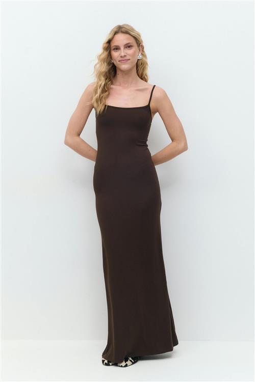 Gina Tricot - maxi slip dress - Lange kjoler - Brun - S - Dame