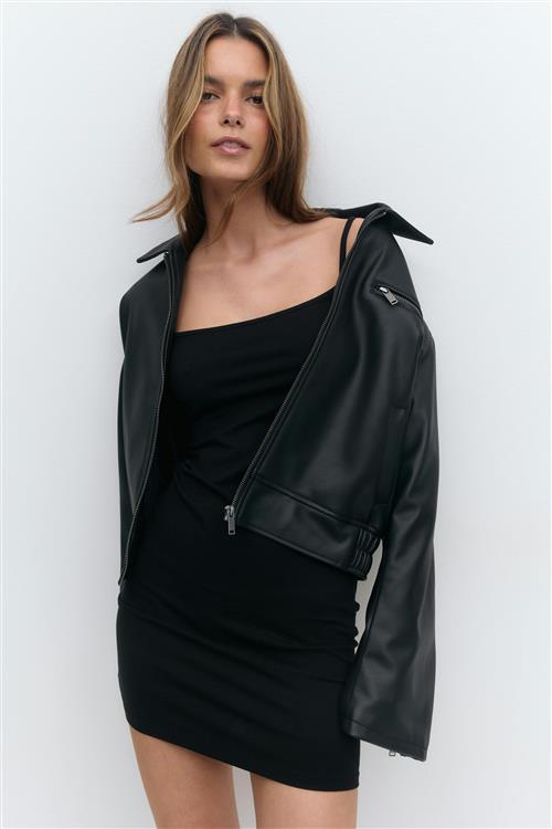 Gina Tricot - Basic mini slip dress - korte kjoler - Sort - M - Dame