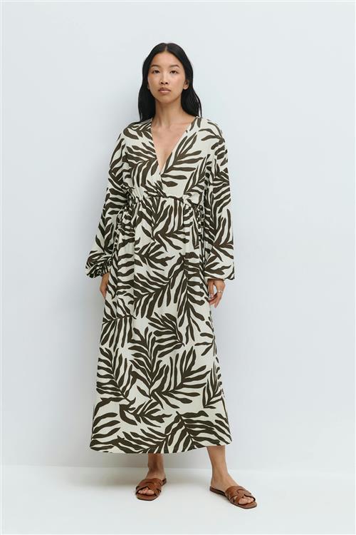 Gina Tricot - Midi wrap dress - midi kjoler - Grøn - XS - Dame