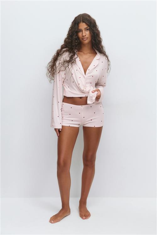 Gina Tricot - Soft pyjamas hotpants - pyjamasser - Lyserød - XL - Dame