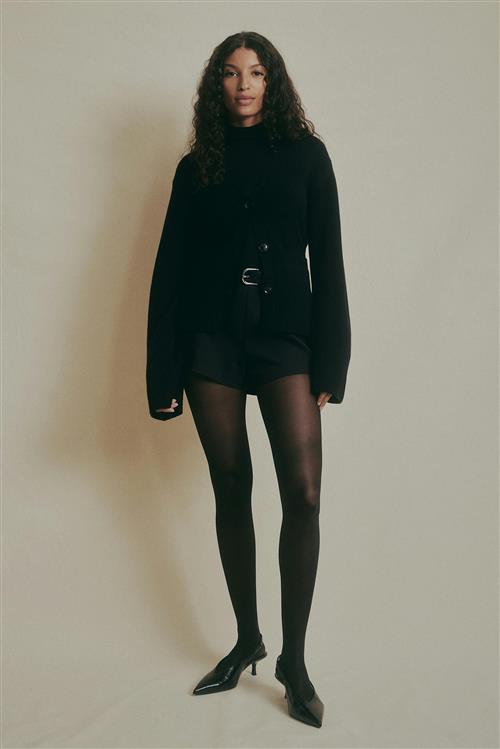 Gina Tricot - Merino wool knitted cardigan - Cardigans - Sort - XS - Dame