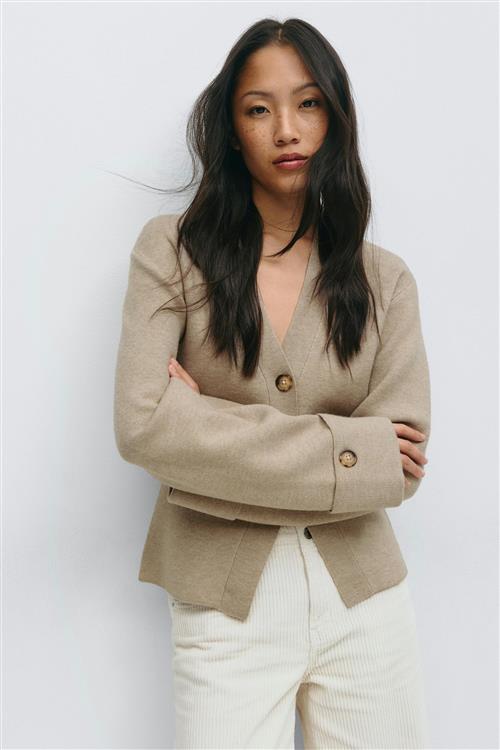 Gina Tricot - Knitted sculptured cardigan - Cardigans - Beige - M - Dame