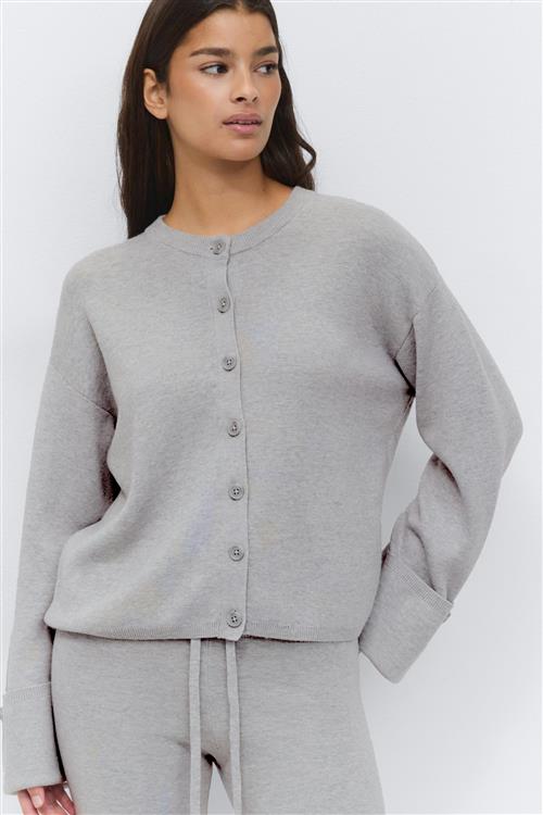 Gina Tricot - Knitted cardigan - Cardigans - Grå - XL - Dame