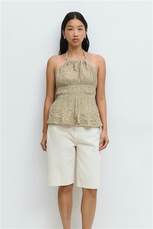 Gina Tricot - Halterneck tie top - Toppe uden ærmer - Grøn - M - Dame