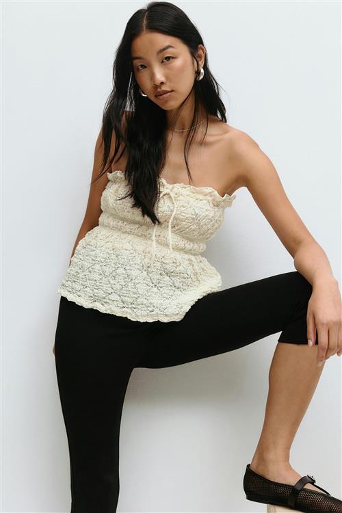 Gina Tricot - Lace bandeau top - bandeau-topper - Hvid - XS - Dame