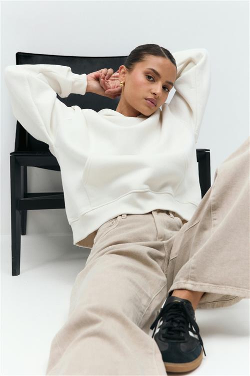 Gina Tricot - Iconic hoodie - hoodies - Hvid - L - Dame