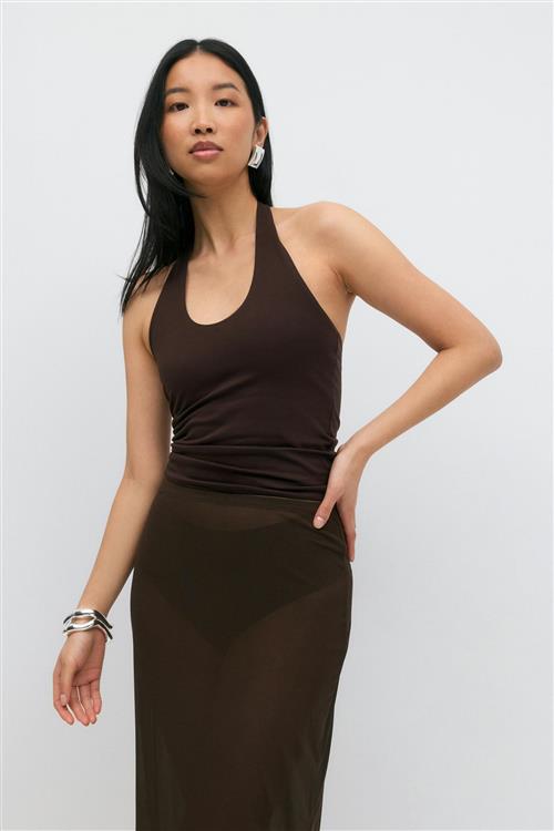 Gina Tricot - Halterneck top - Halterneck-toppe - Brun - XL - Dame