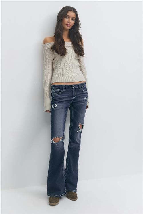 Gina Tricot - 14+ low rise flare jeans tall - Jeans - Blå - M - Dame