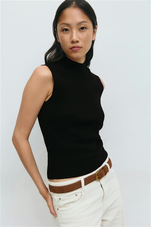 Gina Tricot - Turtleneck knitted top - Rullekravetrøjer - Sort - L - Dame