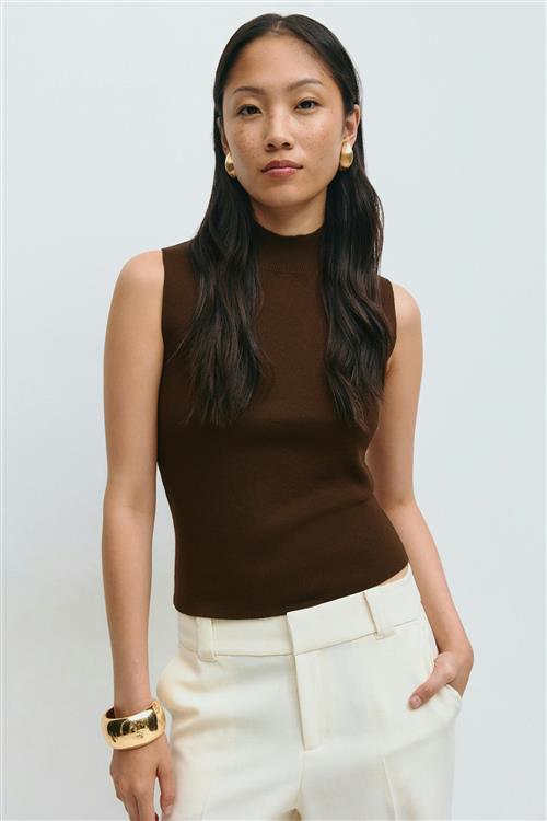 Gina Tricot - Turtleneck knitted top - Rullekravetrøjer - Brun - S - Dame