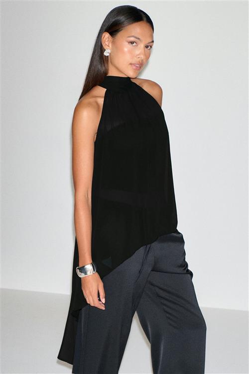 Gina Tricot - Halterneck tunic top - Halterneck-toppe - Sort - M - Dame