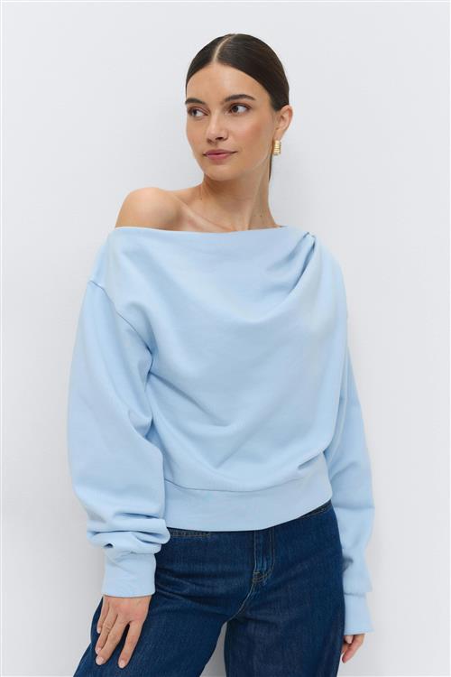 Gina Tricot - One shoulder sweater - Off shoulder-top - Blå - M - Dame