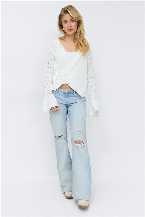 Gina Tricot - 14+ low loose bootcut jeans - Jeans - Blå - S - Dame