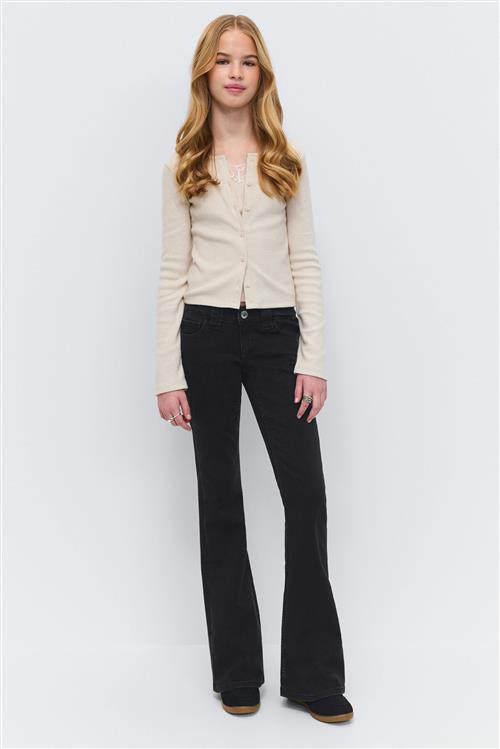 Gina Tricot - Y too clean flare jeans - low waist jeans - Sort - 158 - Pige