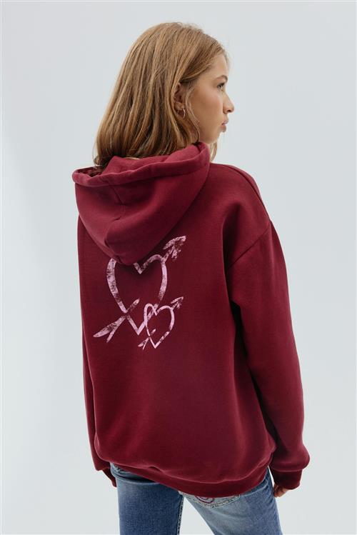 Gina Tricot - Y basic hood - hoodies - Rød - 134/140 - Pige